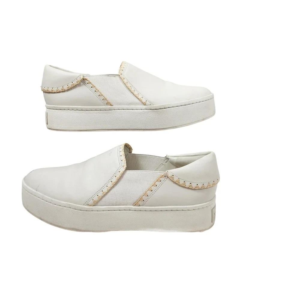 Vince Womens Warren Platform Slip On Sneakers White Leather Size‎ 9M EUR 40
